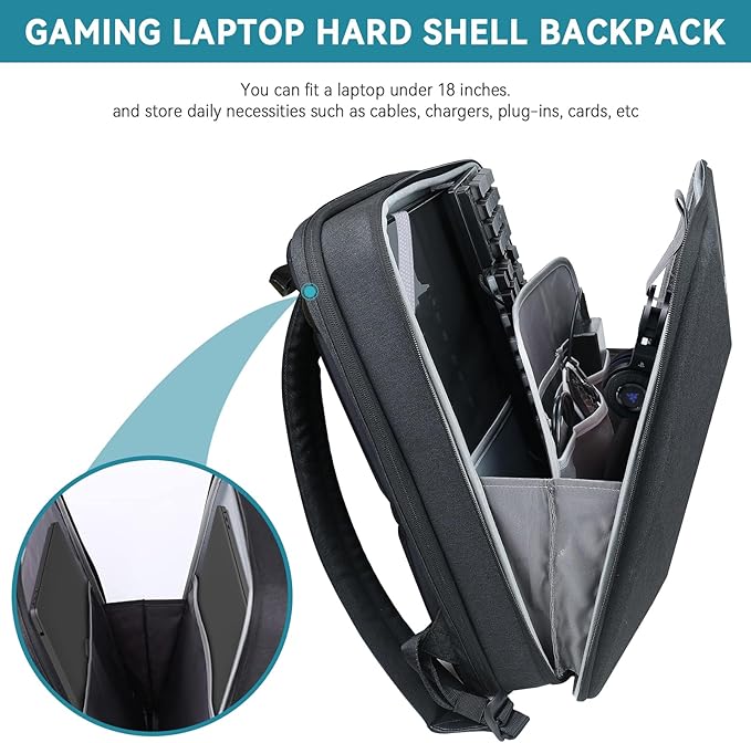 Smatree 17-18inch Hard Travel Men Tech Backpack for Alienware 18 Area-51/x17 R2, ASUS Vivobook 17/TUF Gaming A17/F17, MSI Stealth 18 AI/Titan 18/CreatorPro X18, Lenovo V17 Gen 2/HP Laptop 17 Backpack