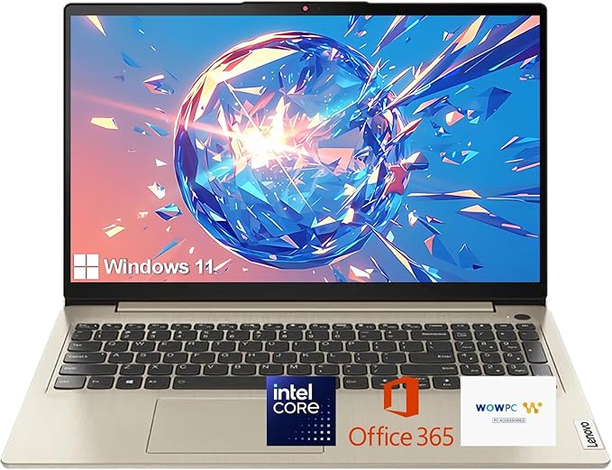 Lenovo Laptop for Business and Student | Intel Core |15.6 Anti-Glare Screen | 1 Year Office 365 | 20GB RAM | 1TB SSD + 128GB eMMC | 1TB Cloud Storage | 11HR Battery | Windows 11 | WOWPC USB