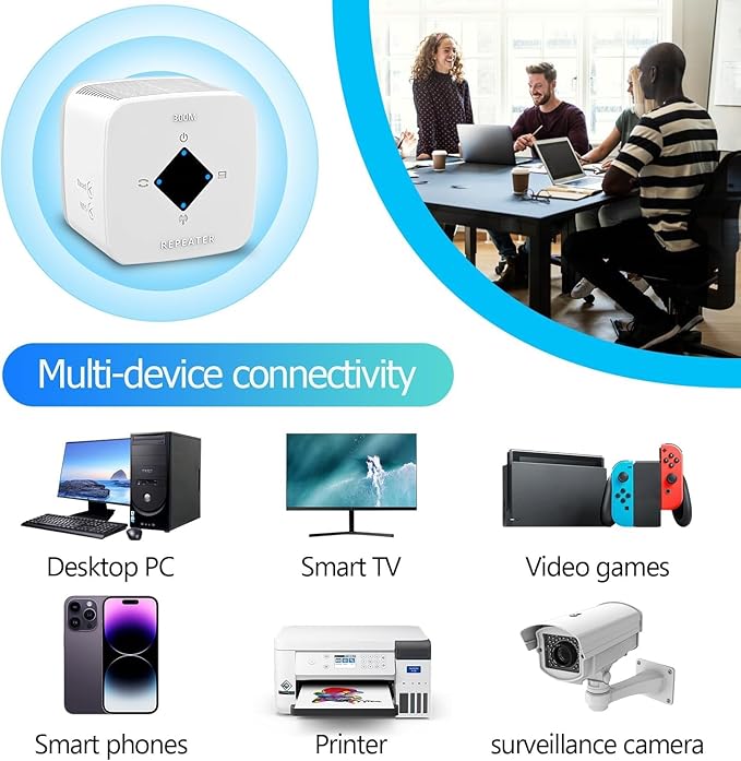 WiFi Extender Signal Booster for Home: Internet Repeater Range Coverage Up to 6500 Sq.Ft and 45+ Devices Signal Booster for Office Hosue Basement (XL)