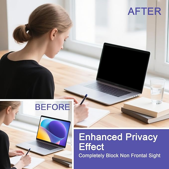 360° Privacy Screen Protector for MacBook Air 15 inch (2023-2025, M2, M3, M4), Privacy Screen Filter Compatible with MacBook Air 15.3 inch, Anti-Spy/Anti Fingerprint/Anti Blue Light/Anti Glare