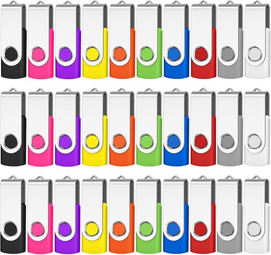AreTop 256MB Flash Drive 50 Pack, Bulk USB 2.0 Memory Stick Thumb Drives(256MB 50PCS, Mix Color)