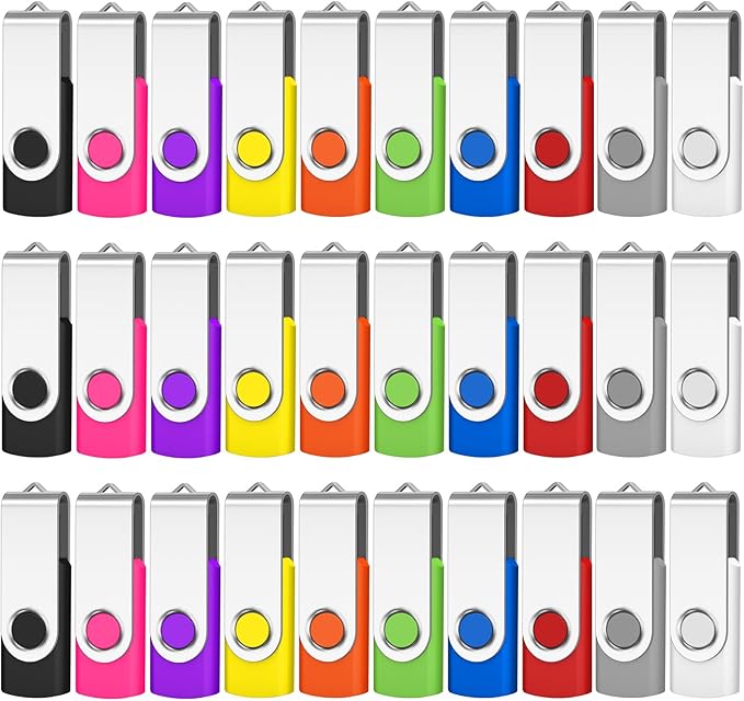 AreTop 8GB 100-Pack Flash Drive, Bulk USB 2.0 Memory Stick Thumb Drives(8GB 100 Pack, Mix Color)