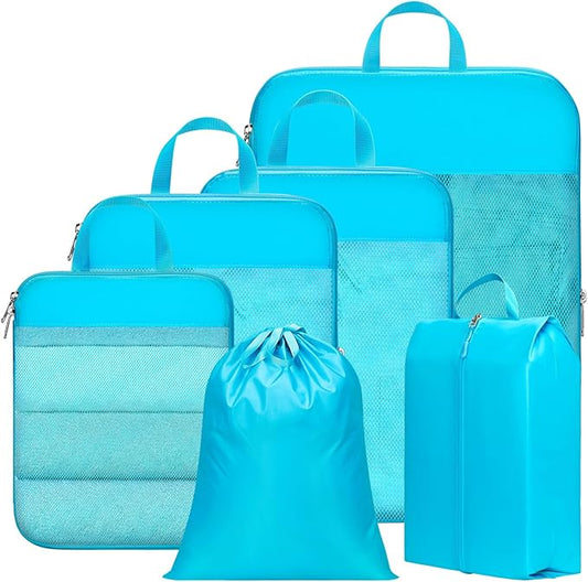 Cambond Compression Packing Cubes for Travel Women - Travel Bags Luggage Organizers Travel Essentials Compression Cubes for Travel Carry on Suitcases Organizer