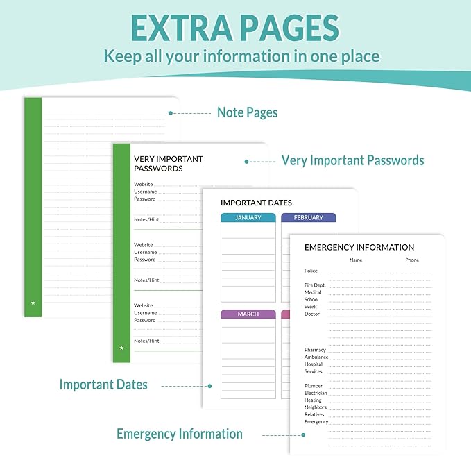 SUNEE Address Book with Colorful Alphabetical Tabs, Address Notebook Organizer for Record Contacts, 5.3'' x 7.7''- Aquamarine