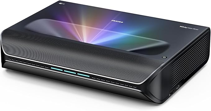NexiGo Aurora Pro MKII, 4K Tri-Color Laser UST Projector, 30000:1 Contrast Ratio, Dynamic Iris & Laser Dimming, 0.21:1 Throw Ratio, Dolby Vision & Atmos, HDR10+, 3D, 4.2ms ~ 8ms Low Latency
