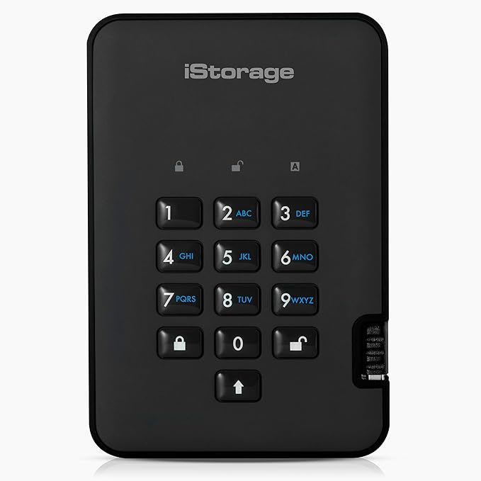 iStorage diskAshur2 SSD 1TB | Secure Portable Solid State Drive | Password protected | Dust/Water-Resistant | Hardware encryption