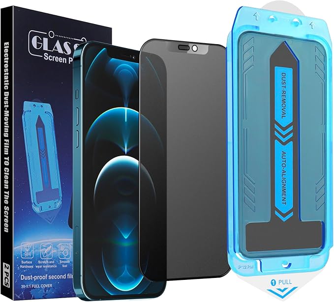 2-Pack Matte Privacy Screen Protector for iPhone 12 Pro Max, Anti-Glare Display Filter, No Bubbles, High Definition Clear, Easy Installation