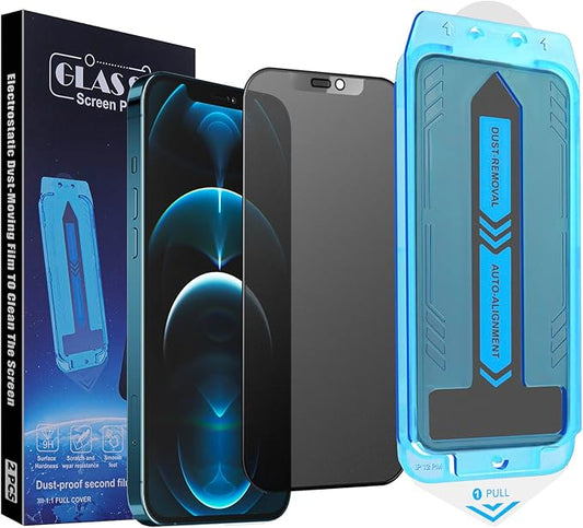2-Pack Matte Privacy Screen Protector for iPhone 12 Pro Max, Anti-Glare Display Filter, No Bubbles, High Definition Clear, Easy Installation