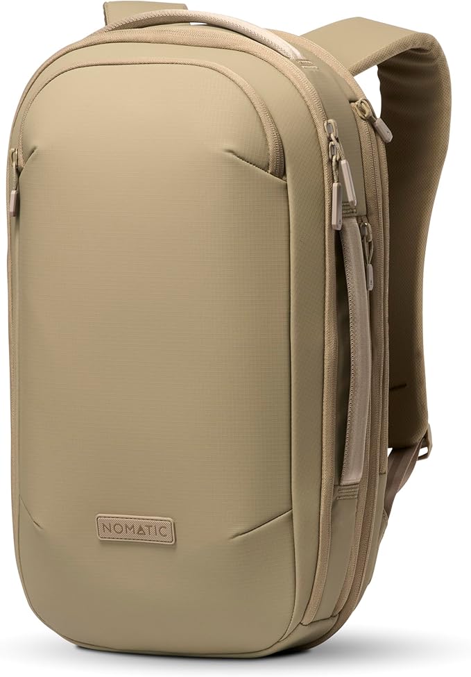 NOMATIC Navigator RS Pack - 15L w/ 6L Built-In Expansion - Water Resistant Coated Ripstop - Anti Theft Backpack - Laptop Bag - Computer Backpack (Sand)