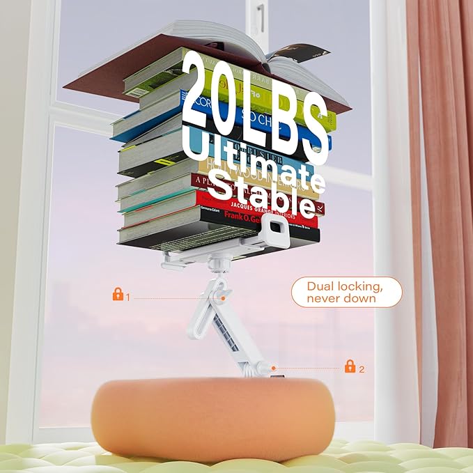 Kindle Tablet Pillow Stand with Detachable Trays Fit iPad Tablet Stand Holder for Bed Fit 4''-13'' Phone/Kindle with Case Reading Accessories Gift Soft Plus Fabric, Pink