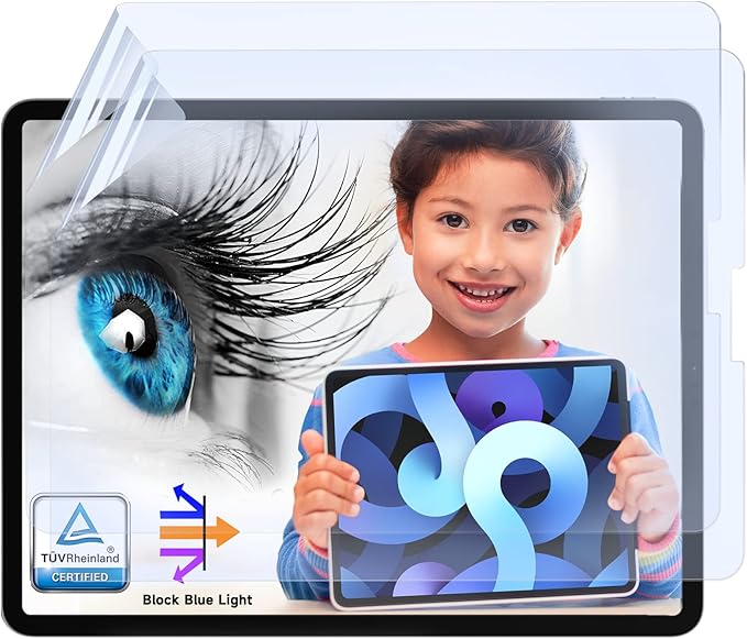 2 Pack Screen Protector for iPad Pro 11 (2021/2020/2018) & iPad Air 5/4 (2022/2020), Ultra HD, Anti Glare, Anti Scratch