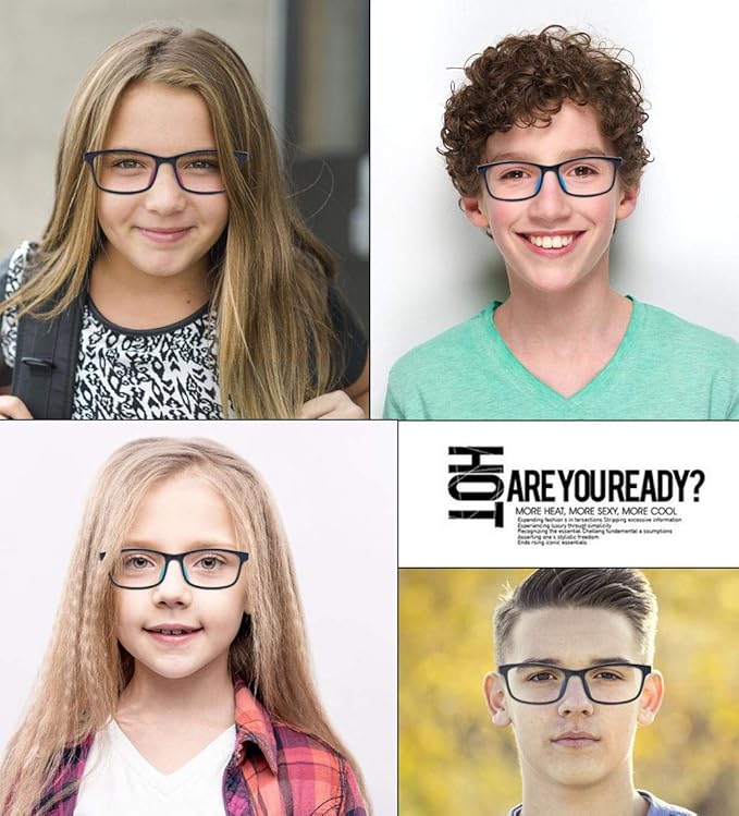 Outray Kids Blue Light Glasses for Teens Anti Eyestrain Computer Gaming Blue Light Glasses for boys Age 7-15