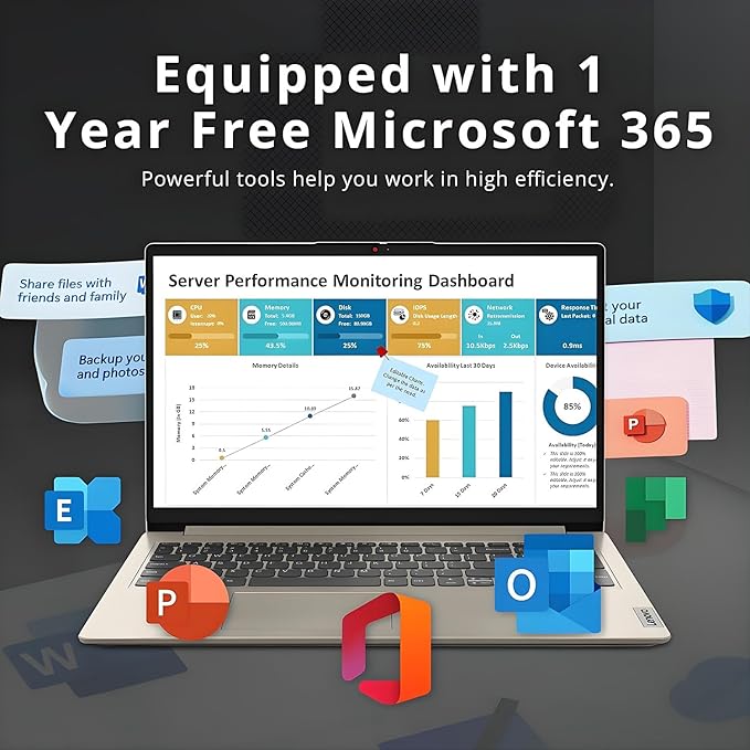 Lenovo New Ideapad Laptop with Microsoft Office 365, AMD Ryzen 5 5625U (Outperforms i7-1260U), 15.6" FHD TN Anti-glare Display, 16GB RAM, 256GB SSD, WiFi 6, Backlit Keyboard, Windows 11 Pro, WOWPC USB