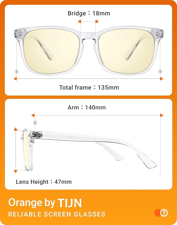 TIJN Gaming Glasses Blue Light Blocking Glasses for Women Men Nerd Eyeglasses Anti Eyestrain Anti UV Glare (Transparent(Gaming Glasses))