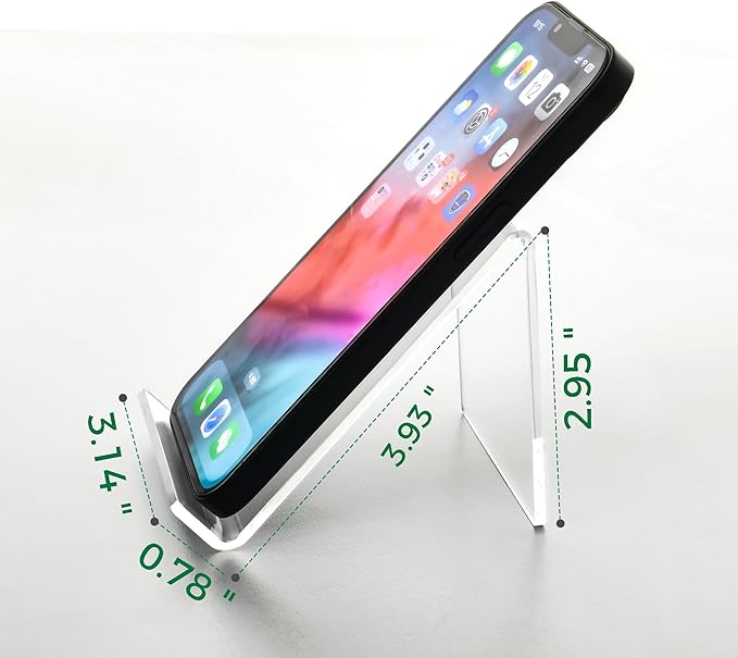 Acrylic Cell Phone Stand, Portable Clear Phone Stand for Desk, Compatible with iPhone 17 16 15 14 13 Pro Max Mini 12 11 Plus SE, Switch, Android Smartphone, Pad, Tablet, Desk Accessories