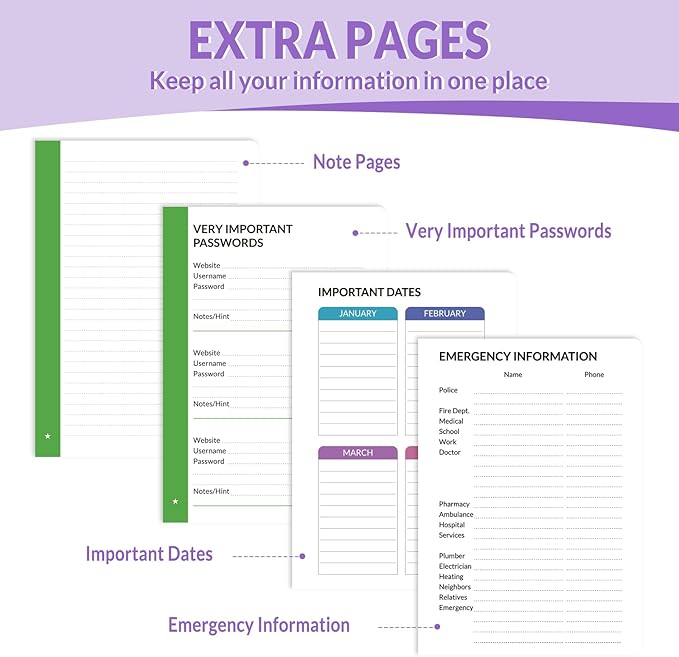 SUNEE Address Book with Colorful Alphabetical Tabs, Address Notebook Organizer for Record Contacts, 5.3'' x 7.7''- Purple