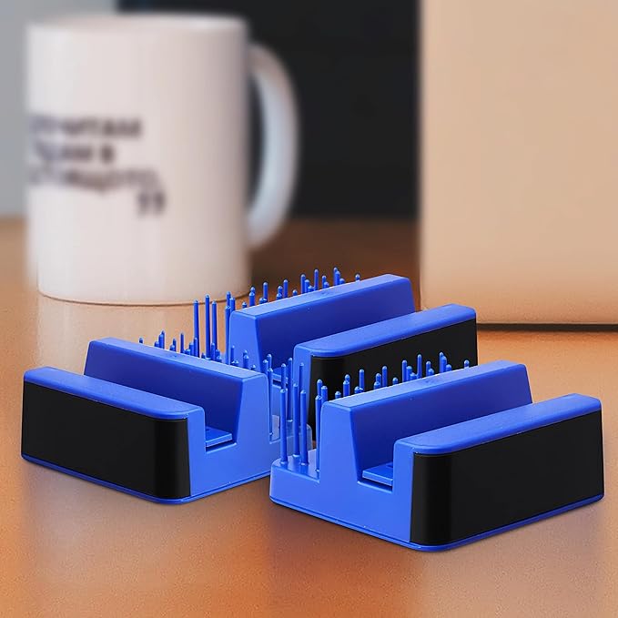 DISCOUNT PROMOS Light Up Logo Phone Stands Set of 10, Bulk Pack - Essential Smartphone Accessory, Perfect for Office and Home - Blue