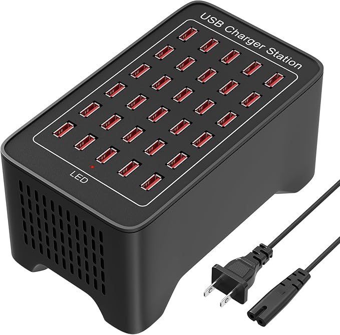Charging Stations for Multiple Device, 150W 30 Ports Phone Charging Station with Fast Charging, USB Multiple Charging Station for Travel Home Office Party