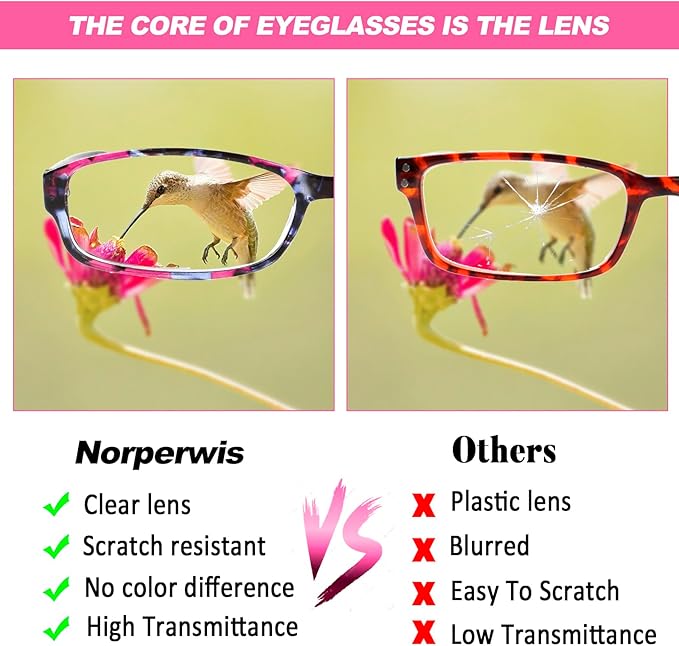 NORPERWIS 6 Pack Ladies Reading Glasses for Women Blue Light Blocking Spring Hinge Fashion Eyeglasses Readers for Women (6 Pack Mix Color-9, 1.50)