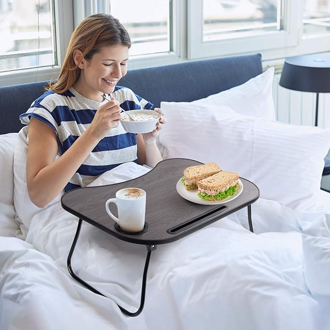 LORYERGO Lap Desk for Laptop, Laptop Lap Desk with Slot for Phone & Tablet, Lap Table for Bed, Suitable as Breakfast Tray, Writing Desk, Drawing Table for Floor & Bed