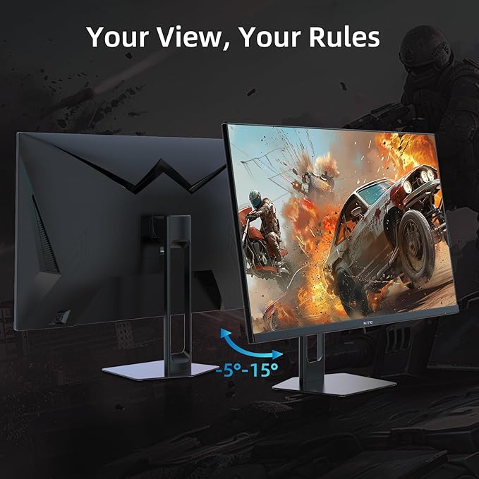 KTC 27” Gaming Monitor 180Hz QHD(2560× 1440p), 1MS,Fast IPS Monitor,122% sRGB,1X DP & 2X HDMI,HDR 10,VESA,FreeSync 144Hz 2K Monitor Black