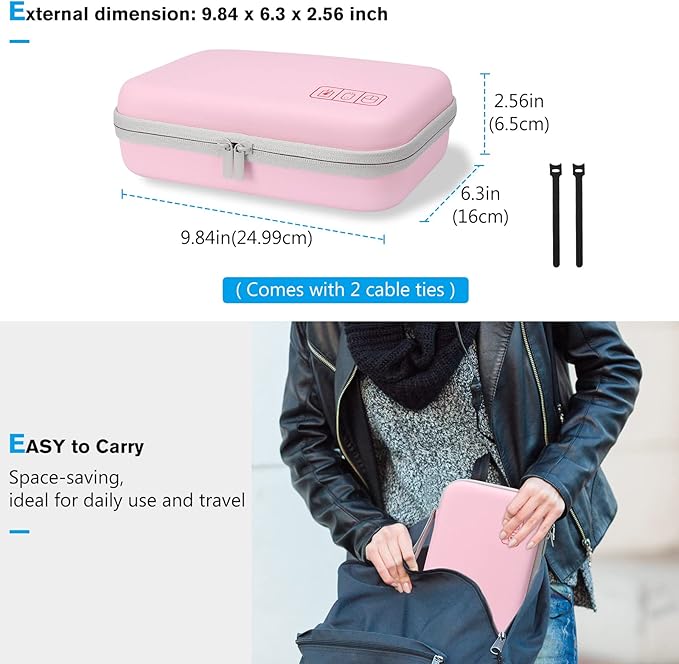 ProCase Hard Travel Electronic Organizer Case for MacBook Power Adapter Chargers Cables Power Bank Apple Magic Mouse Apple Pencil USB Flash Disk SD Card Small Portable Accessories Bag