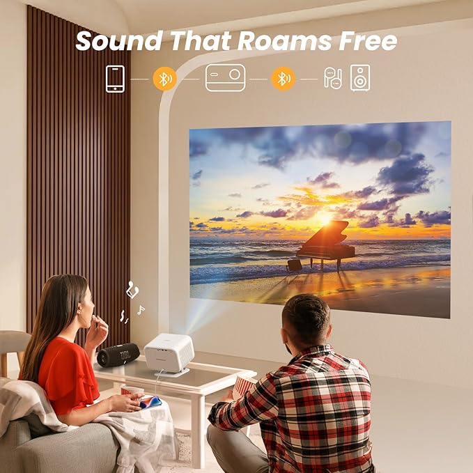 [Netflix-Licensed/Sound by JBL] Yaber L2 Plus Projector with WiFi and Bluetooth, Native 1080P Projector 4K Support, Auto Focus/Keystone Correction, Built-in Apps, Portable Proyector for Home & Outdoor