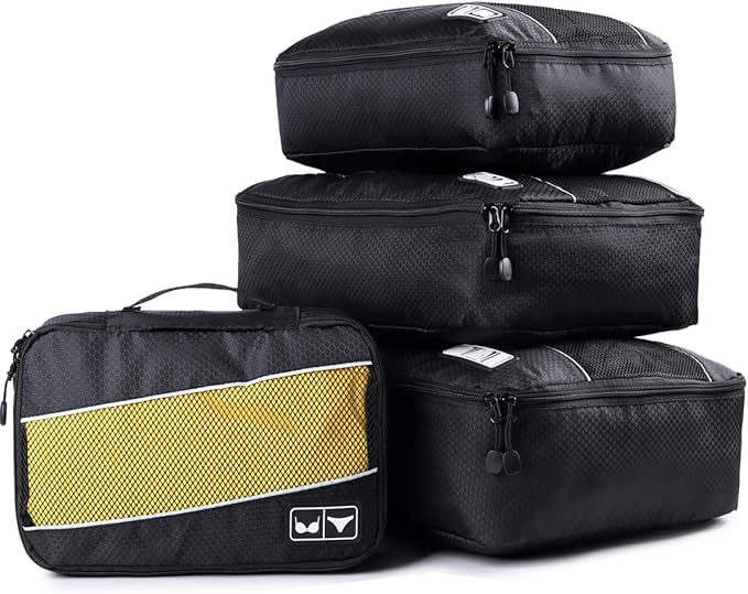Packing Cubes Luggage Bags Organizer Durable Travel Accessories With Clothing Label