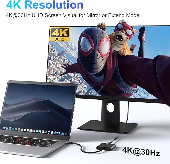 USB C to HDMI Adapter, USB-C Adapter with 4K HDMI,USB3.0,Type C PD Charge Port 4K Multiport Digital AV Converter for iPad Pro/air,MacBook Pro/air,Tablet,Switch and More USBC Device