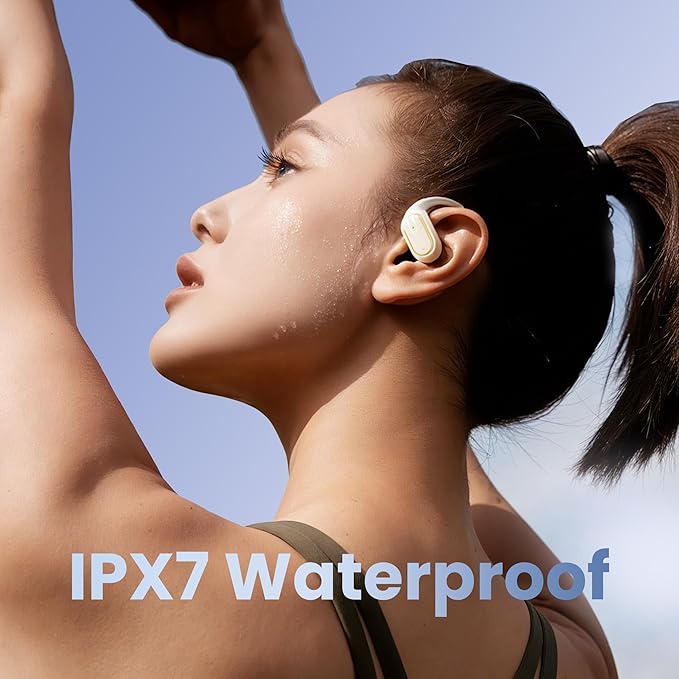 Open Ear Earbuds Wireless Bluetooth Headphones - 80Hrs Playtime Wireless Ear buds with 18.2mm Drivers Stereo Sound, Touch Control Earphones IPX7 Waterproof Bluetooth 5.4 for Running Fitness Workout