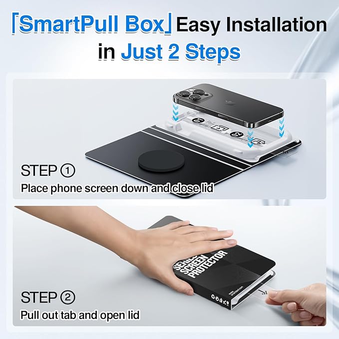 SMARTDEVIL 3 Pack Screen Protector for iPhone 16, Bubble-and-Dust-Free Box, HD Tempered Glass, Military Grade Shatterproof & Ultra Durable, Easy Installation