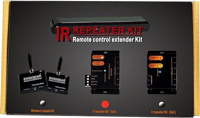 IR Repeater Kit, ir Repeater System, IR Remote Control Extender,Control 1 to 18Devices.Supports up to 100 Feet, Dual Sensors Receiver