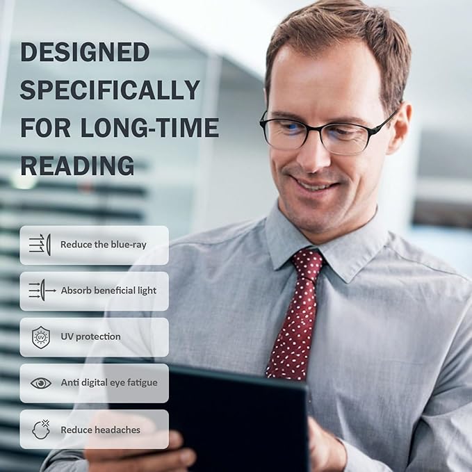 AQWANO Computer Reading Glasses Men Women Blue Light Blocking, Lightweight TR90 Flexible Readers Glasses Anti Glare, 3 Pack No Rubber Frames 1.0