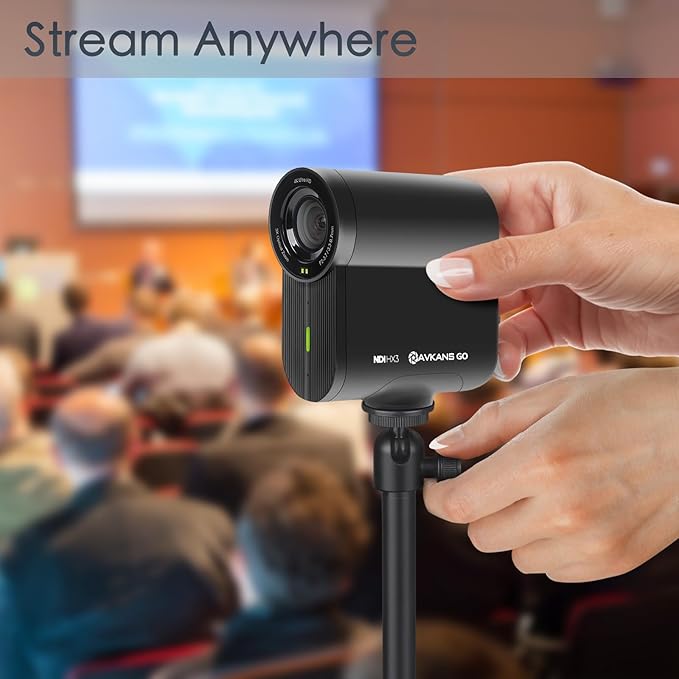 AVKANS Go Wireless Live Streaming 4K Camera, WiFi Sport Action USB Webcam with 9X Zoom, Video Recording Camera for Sporting Events/Baseball/Softball/Volleyball and Content Creator