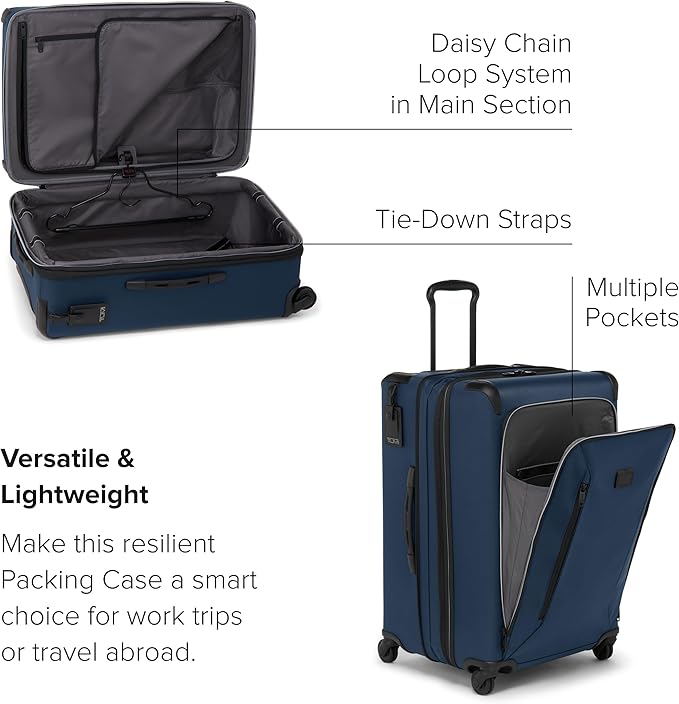 TUMI - Aerotour 4 Wheel Expandable Luggage - Men's and Women's Lightweight Business and Leisure Travel Suitcase - 26" Short Trip Expandable Packing Case, Navy