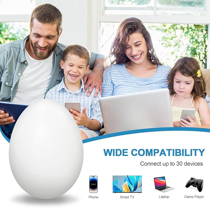WiFi Egg,Extenders Signal Booster for Home，Up to 1200Mbps Dual Band Repeater，Covers Up to Least 3440 Sq. ft and 30 Devices WiFi Range Extender
