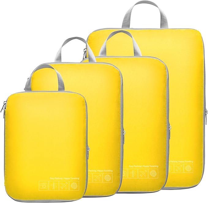 Cambond Compression Packing Cubes for Travel Women - Travel Bags Luggage Organizers Travel Essentials Compression Cubes for Travel Carry on Suitcases Organizer