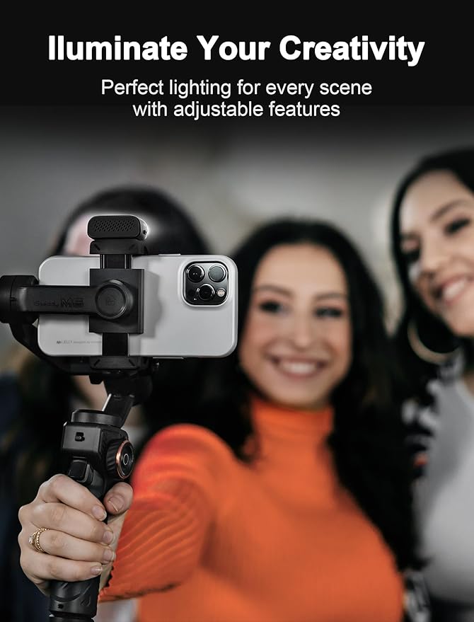 hohem iSteady M6 Kit Gimbal Stabilizer for Smartphone, 3-Axis Phone Gimbal with AI Tracking, Magnetic Fill Light, 18H Long Lasting Battery Stabilizer for iPhone & Android, Ideal for Video Recording