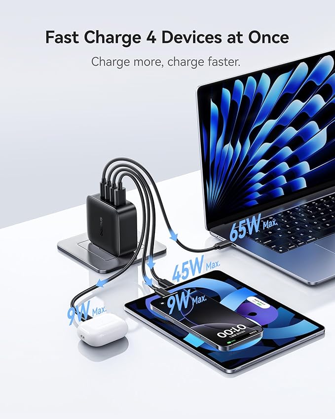 Baseus PD3.1 140W USB C Charger, PPS Fast Charger Type C, Fast Charging Block for MacBook Air/Pro, Pixelbook, iPad, iPhone 17/16 Series, Galaxy S25 Ultra and More