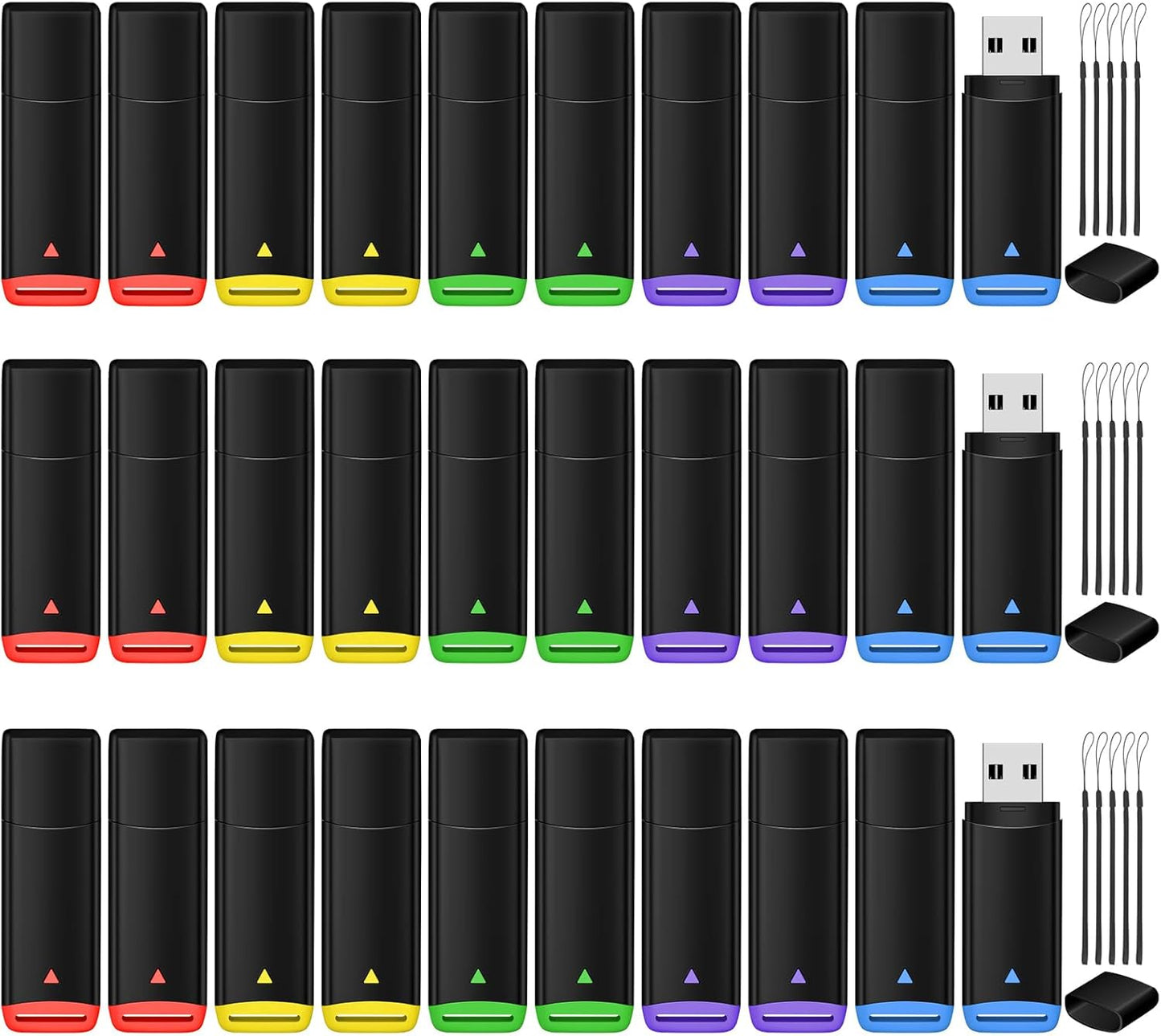 AGECASH A 2GB USB Flash Drive 50 Pack Fat USB 2.0 Flash Drives Bulk 2GB Thumb Drive 50Pack Memory Stick Jump Drives Multipack for Data Storage and Backup (Multicolor, 2 GB)