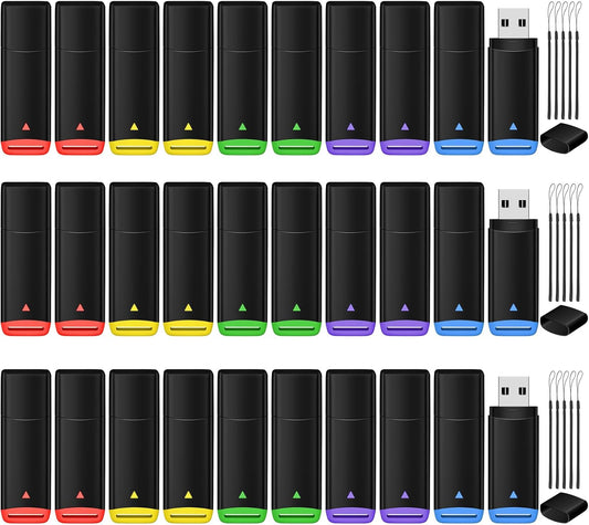 AGECASH A 2GB USB Flash Drive 50 Pack Fat USB 2.0 Flash Drives Bulk 2GB Thumb Drive 50Pack Memory Stick Jump Drives Multipack for Data Storage and Backup (Multicolor, 2 GB)