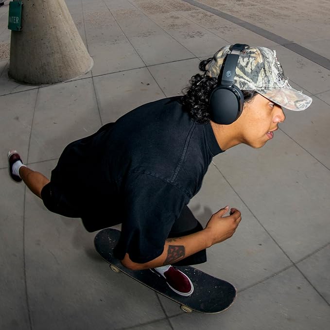 Skullcandy Hesh ANC Wireless Over-Ear Bluetooth Headphones, Active Noise Cancelling, Up to 22 Hrs Battery, Foldable Lightweight Design, Microphone for iPhone Android - True Black