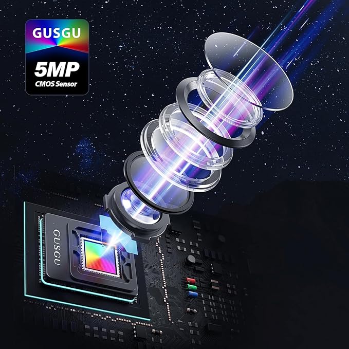 GUSGU G910 2K Quad HD Webcam for PC, with Microphone & Light & Privacy Cover, Web Camera for Desktop Computer/Laptop/MacBook, USB Streaming Camera