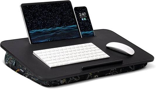 Lap Desk - Portable Laptop Stand & Desk, Fits Up to 17.3 in, Washable Cushion, Built-in Phone Holder & Mouse Pad - Gaming, Eating, Writing, Working on Bed, Couch,Floor - L.DOCTOR(Large, Joysticks)