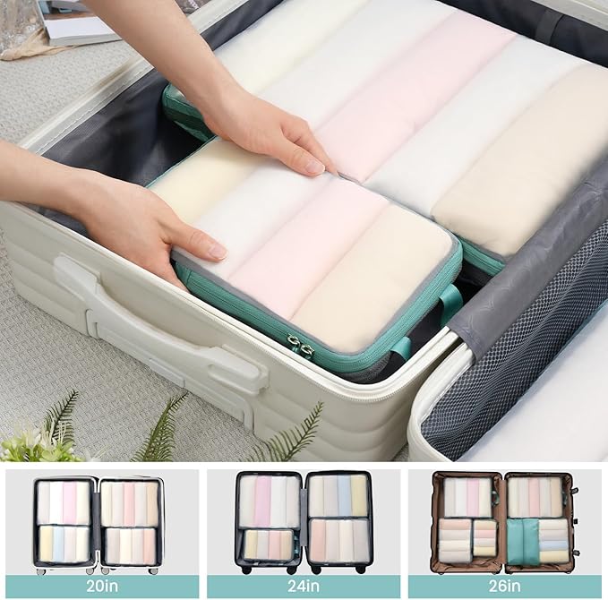 BAGAIL 6 Set Ultralight Compression Packing Cubes Packing Organizer for Travel Accessories Luggage Suitcase Backpack