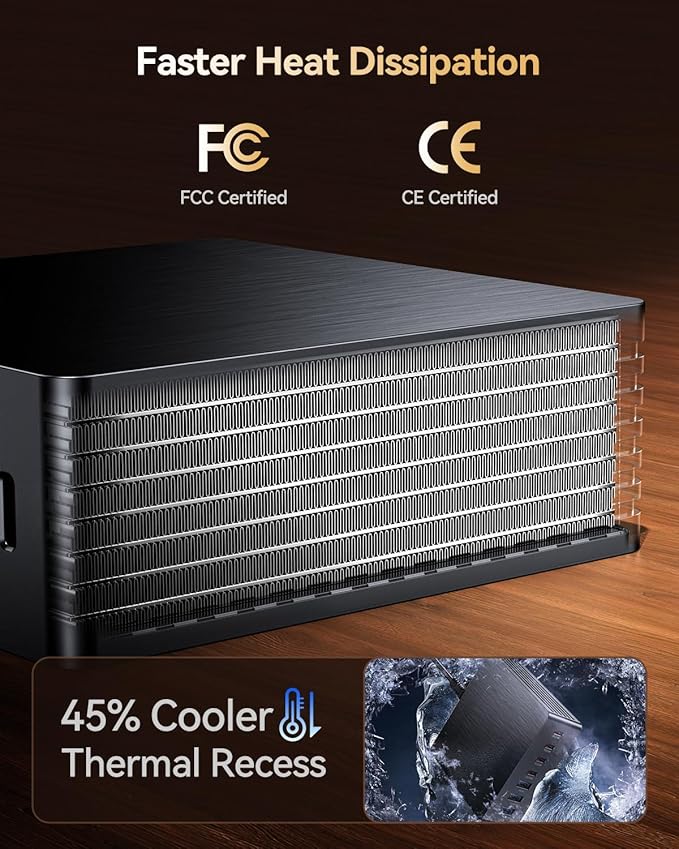 USB C Charger Block, 140W GaN III 7-Port Fast Charging Station for Multiple Devices, PD 3.0 USB Wall Charger Power Strip Charging Hub Travel Adapter Plug for iPhone Samsung Android, 2 Pack