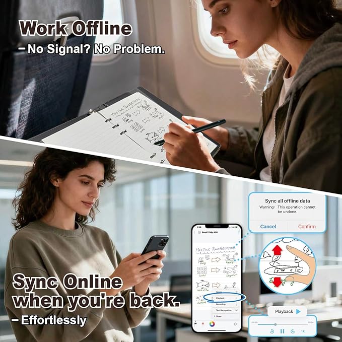 Smart Pen for Note Taking Set Real-Time Paper-to-Digital, Smart Digital Notebook with Pen for Meeting Class Creation, Convert to Text, Store, and Share Your Handwritten Notes via App(iOS/Android)