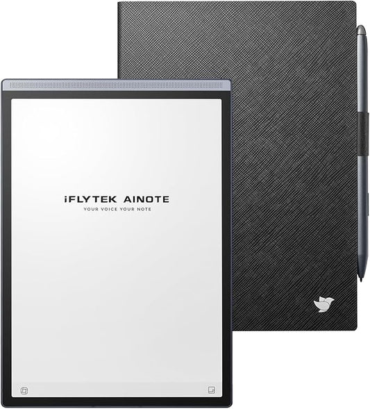 iFLYTEK AINOTE Air 2 Bundle with Black Folio Case, 8.2-inch AI Paper Tablet Writing Tablet, Digital Notebook with Pen, Voice-to-Text Transcription, Multi-Languages Chatgpt Support