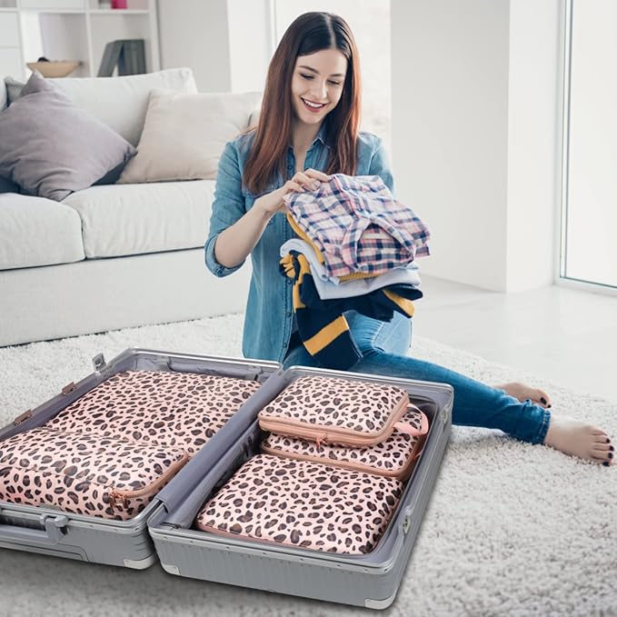 Cambond Compression Packing Cubes for Travel Women - Travel Bags Luggage Organizers Travel Essentials Compression Cubes for Travel Carry on Suitcases Organizer