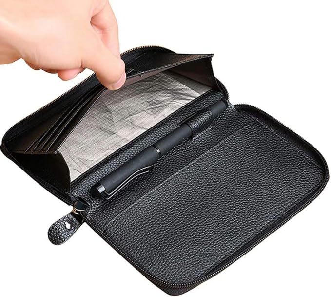 Genuine Leather Travel Passport Wallet RFID Blocking Zip-Around Passport Holder